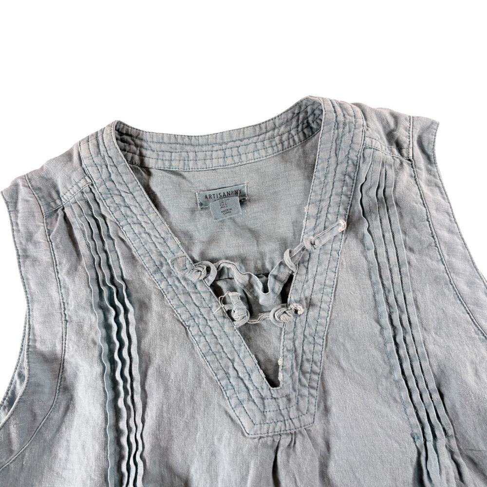 Artisan NY 100% Linen Sleeveless‎ Shirt Sz Large